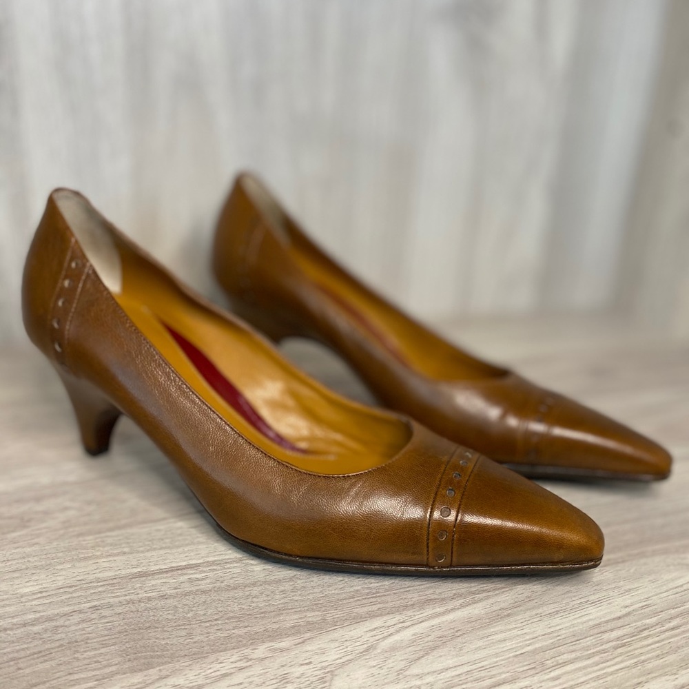 Vintage A. TESTONI Italian Leather Kitten Pump